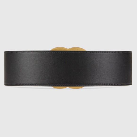 GUCCI Rhinestone Accents Leather Waist Belt